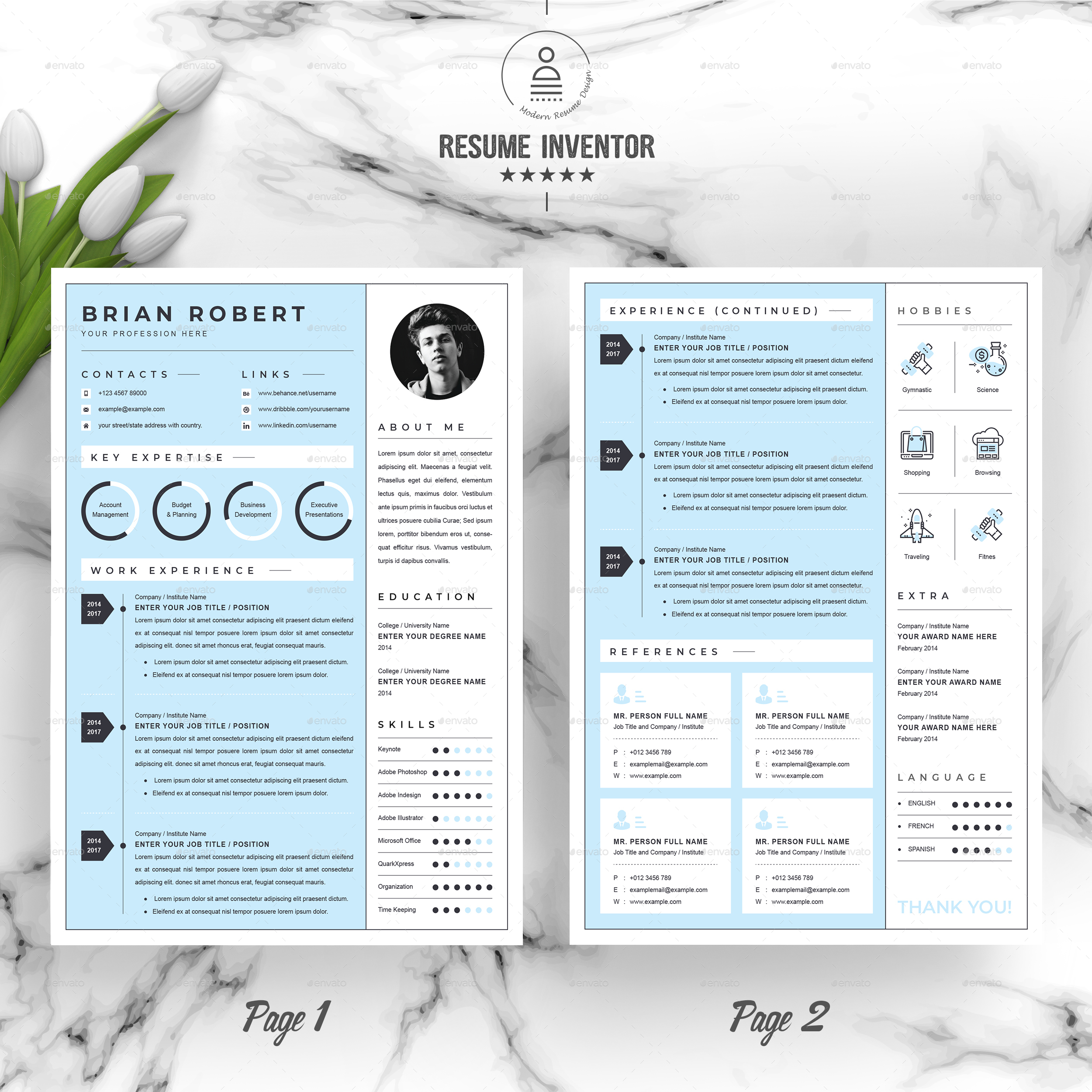 Creative Resume By Resumeinventor Graphicriver